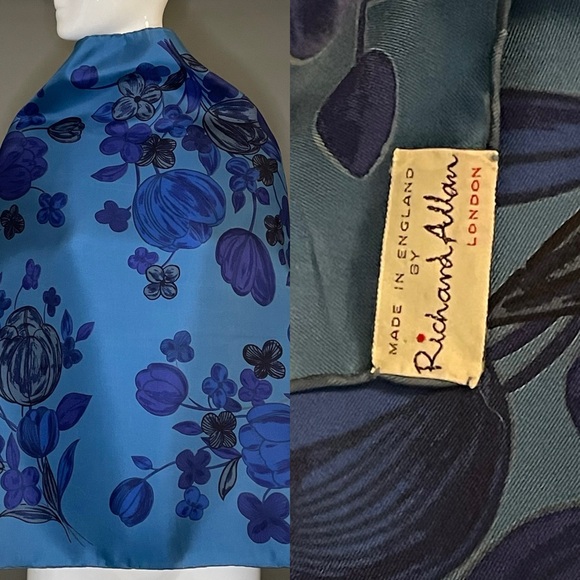 Vintage Richard Allan Silk Scarf 29 In Sq Excellent Condition - Picture 2 of 9